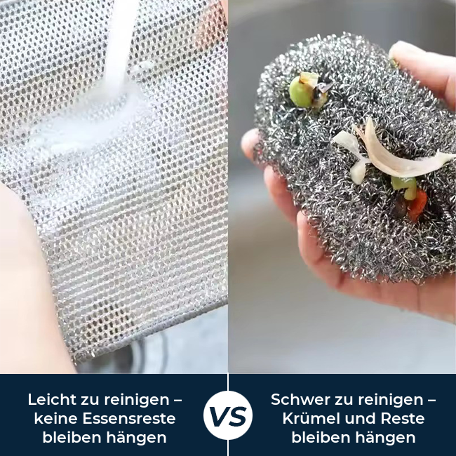 KitchenClean im Vergleich zu Stahlwolle