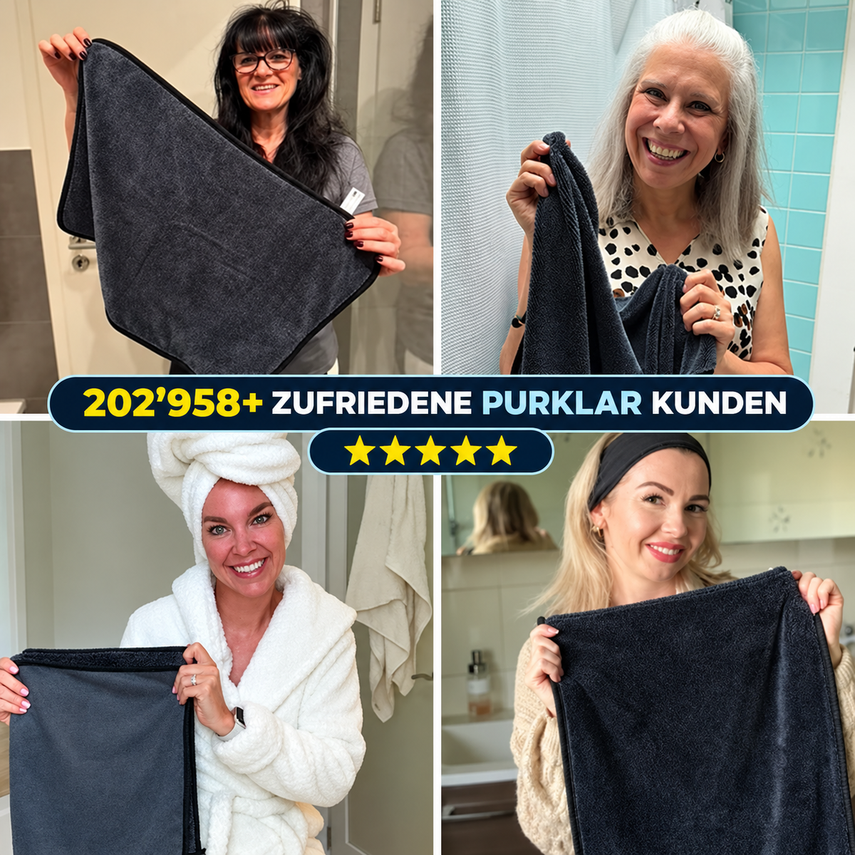 Zufriedene PURKLAR Kundinnen mit ihrem Tuch